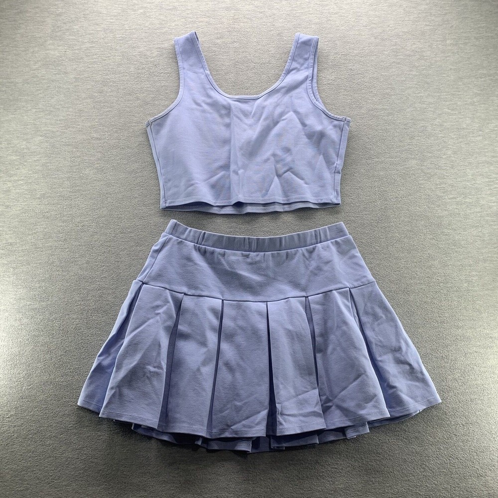 Cherry Mellow Women's Light Blue Top & Skirt Set Size Large - Picture 2 of 16